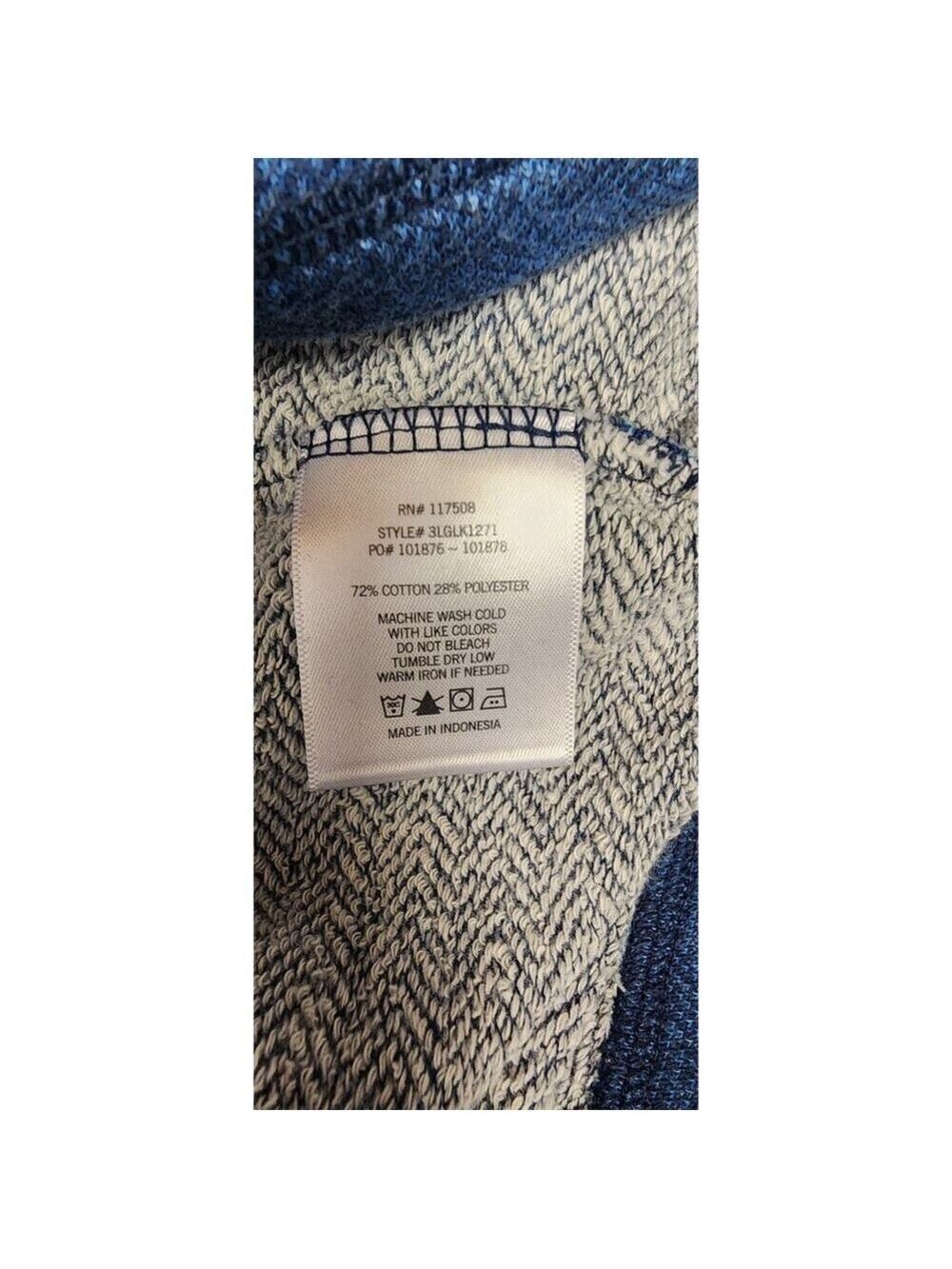 Levi's Strauss Blue Long Sleeve Hooded Pullover Sweatshirt Size XL - Picture 7 of 7